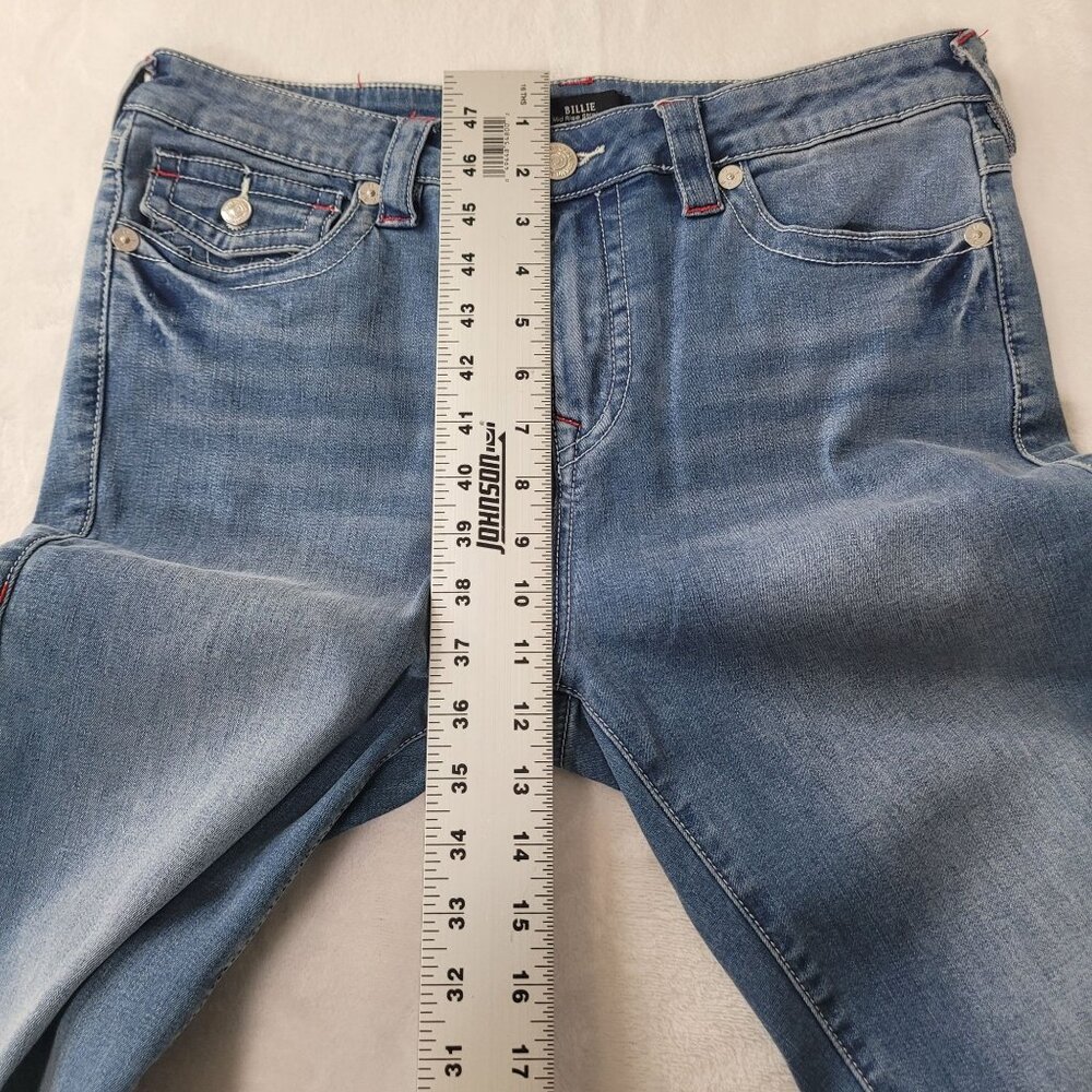 True Religion Billie Women's Mid Rise Straight Leg Blue Jeans Size 31x32 - Picture 7 of 12